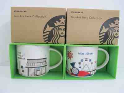 Starbucks Coffee Mugs "You are Here" Seattle Pike Place Market & New Jersey 16oz - Sold on eBay Jun, 28th 2019 for $19.50