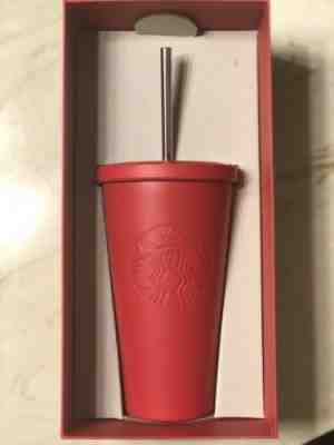 NEW In Box Starbucks Matte Red Stainless Steel Cup 16oz - Sold on eBay Jun, 28th 2019 for $100.00