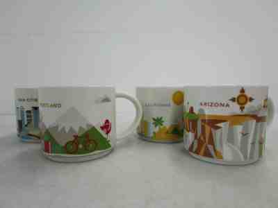 Lot 4 Starbucks YOU ARE HERE 16oz Mug Twin Cities California Portland Arizona - Sold on eBay Jun, 28th 2019 for $20.50