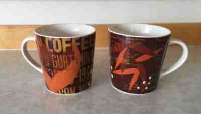 Starbucks Burlap Brown Orange Red Guatemala Coffee Mug 16oz Set Of 2 NWT - Sold on eBay Jul, 5th 2019 for $25.00