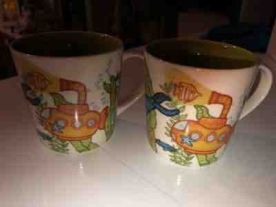 Starbucks 2010 Under the Sea Coffee Cup Mugs Whale Submarine Turtle Set of 2 - Sold on eBay Jul, 5th 2019 for $18.50