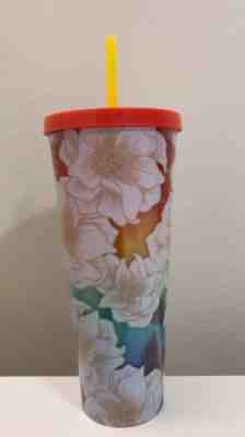 Starbucks Tumbler Summer 2019 Venti 24oz Flowers w/Rainbow Gradient Background - Sold on eBay Jul, 5th 2019 for $39.99