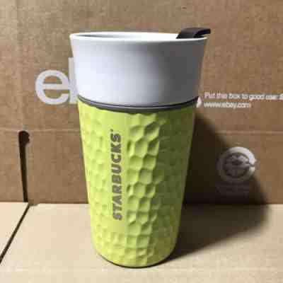 HTF Starbucks 2016 Ceramic Yellow Embossed Golf Ball Design Travel Tumbler - Sold on eBay Jul, 4th 2019 for $29.99