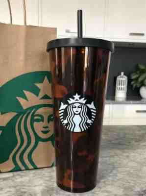 Starbucks Tortoise Leopard Venti Cold Cup Tumbler w Matte Black Lid 24 oz 2019 - Sold on eBay Jul, 4th 2019 for $49.99