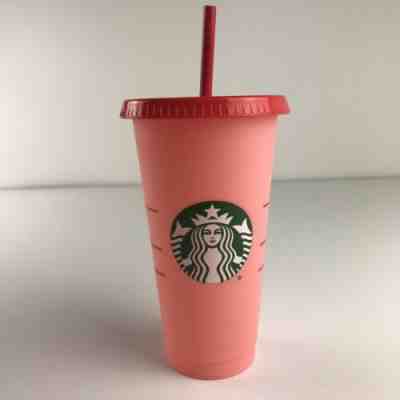 Starbucks Color Changing 1 Single Cold Cup 24oz Venti Rose Red Pink Tumbler HTF - Sold on eBay Jul, 2nd 2019 for $25.99
