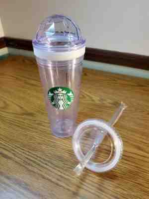 Starbucks Venti Clear Acrylic Double Wall Tumbler 24 oz 2011 New Dome Lid, Straw - Sold on eBay Jul, 12th 2019 for $24.99