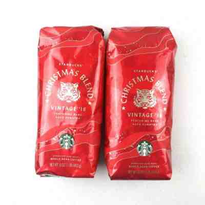 Starbucks Coffee Christmas Blend Vintage ‘18 Whole Bean 2x1lb Bag DARK ROAST - Sold on eBay Jul, 12th 2019 for $23.99