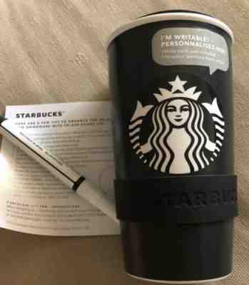 Starbucks Writable Mug Tumbler Personalize Custom - Brand New With Pen!!