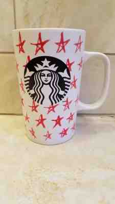 2014 STARBUCKS RED~WHITE STARS TALL COFFEE MUG 16 OZ - Sold on eBay Jul, 12th 2019 for $18.99