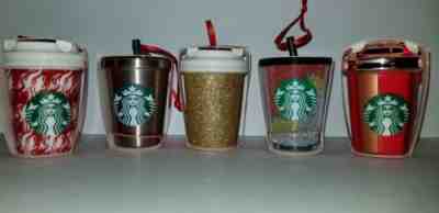 NEW Starbucks Christmas Ornaments Holiday 2018 Lot Ceramic Stainless Glitter - Sold on eBay Jul, 12th 2019 for $34.99