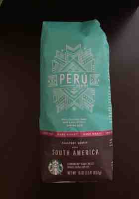 1Lb Bag Of Starbucks Dark Roast Perú Junín Whole Bean Coffee Passport Series - Sold on eBay Jul, 12th 2019 for $15.00