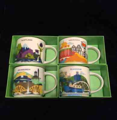 Starbucks Aberdeen Edinburgh Glasgow Scotland YAH Mug Set You Are Here New - Sold on eBay Jul, 12th 2019 for $219.99