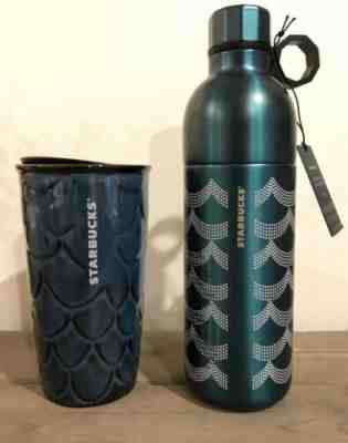 Starbucks Anniversary Scale Pattern Blue 10oz Tumbler & 20oz Water Bottle New! - Sold on eBay Jul, 12th 2019 for $32.00