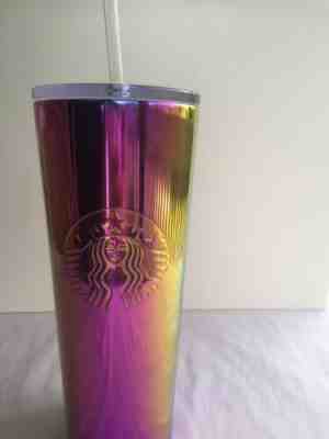 New Starbucks 2019 Summer Rainbow Iridescent Metallic Stainless Tumbler Cup 24oz - Sold on eBay Jul, 12th 2019 for $30.00