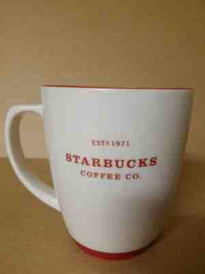 Starbucks 2007 White Abbey Coffee Cup Mug w/ Red Letter 18 oz New - Sold on eBay Jul, 12th 2019 for $25.00