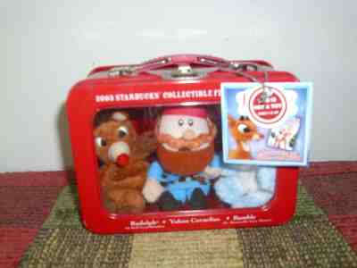 Starbucks Rudolph the Red Nosed Reindeer Finger Puppets and Tin from 2003 - Sold on eBay Jul, 12th 2019 for $15.00
