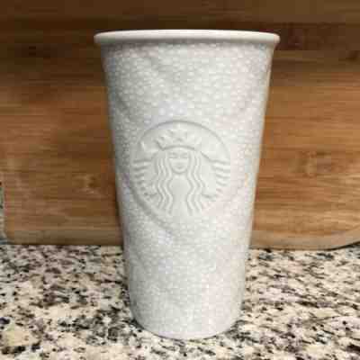 Starbucks Diamond Quilted Tumbler White Speckled Coffee Cup Mug 2016 Dotted - Sold on eBay Jul, 11th 2019 for $18.95