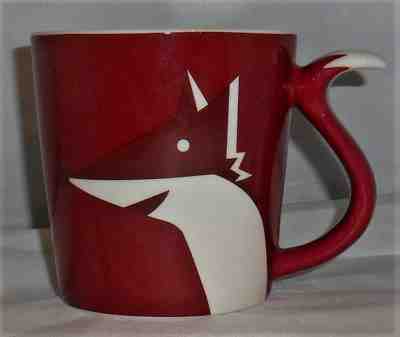  Starbucks 2012 Red Fox Tail Handle New Bone China Coffee Mug Cup Red Holiday - Sold on eBay Jul, 11th 2019 for $16.14