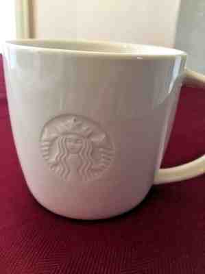 STARBUCKS Mug White Embossed Mermaid 2010 SHORT S 8 oz Handle EUC  DF - Sold on eBay Jul, 11th 2019 for $24.59