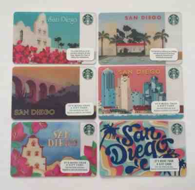 Starbucks Gift Card. SAN DIEGO. 2011-2016. Set of 6. Mint. Worldwide shipping. - Sold on eBay Jul, 11th 2019 for $22.99