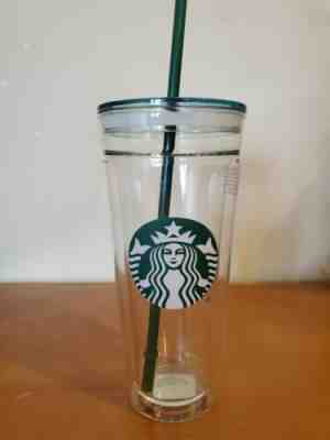  Starbucks Venti Clear glass Double Wall Cold/Iced Cup Tumbler 20 oz with straw  - Sold on eBay Jul, 11th 2019 for $149.99