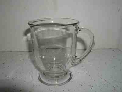 Starbucks Clear Glass Etched Footed Pedestal Coffee Mug 16 oz Vintage - Sold on eBay Jul, 11th 2019 for $24.95