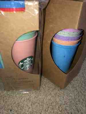 New 2019 Starbucks Color Changing Reusable Cold Tumbler Cups Straw Rainbow Set + - Sold on eBay Jul, 11th 2019 for $117.50