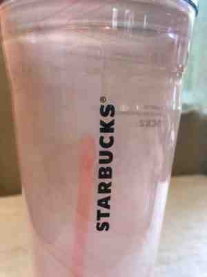NWT Starbucks Pink Marbled Glass Tumbler Traveler Venti Size Straw Clean - Sold on eBay Jul, 11th 2019 for $40.00