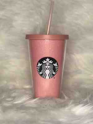 2017 Starbucks Rose Gold Pink Glitter Cold Cup Tumbler 16 oz Grande Brand New! - Sold on eBay Jul, 11th 2019 for $49.99