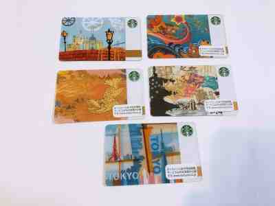 2012 STARBUCKS JAPAN  OKINAWA YOKOHAMA NAGOYA KYOTO TOKYO 5 CARDS PIN INTACT  - Sold on eBay Jul, 11th 2019 for $58.00