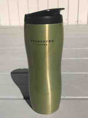 RARE Starbucks 2008 Stainless Travel Tumbler Lucy Concord Metallic Green 16 oz