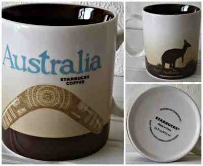 Starbucks Coffee Mug Australia  Kangaroo  Boomerang 16 oz Cup - Sold on eBay Jul, 11th 2019 for $29.99