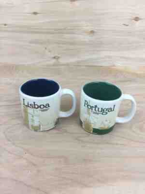 Starbucks Mini Mug Set of 2 - Portugal & Lisboa Demitasse Mug Ornament 3 oz 2012 - Sold on eBay Jul, 11th 2019 for $24.99