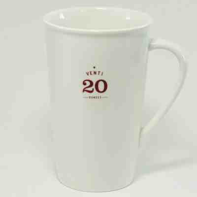 Tall White Starbucks Venti 20 oz. Mug 2010 - Sold on eBay Jul, 11th 2019 for $26.00