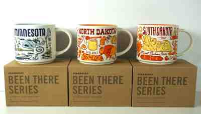 New In Boxes Starbucks Minnesota, North and South Dakota Mugs, Been There Series