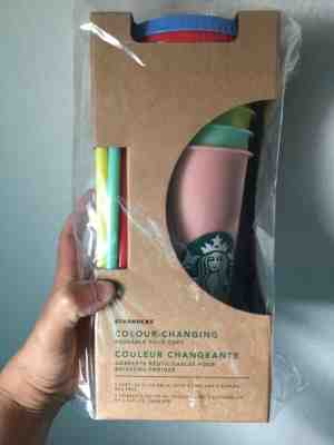 Starbucks Reusable Color Changing Cold Cups 5 Pack with Straws and Lids NEW - Sold on eBay Jul, 10th 2019 for $76.00