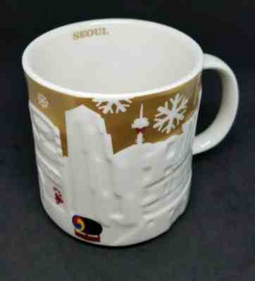 Starbucks 16 oz. 2014 Seoul Korea holiday coffee mug with relief -- ships free! - Sold on eBay Jul, 10th 2019 for $25.00