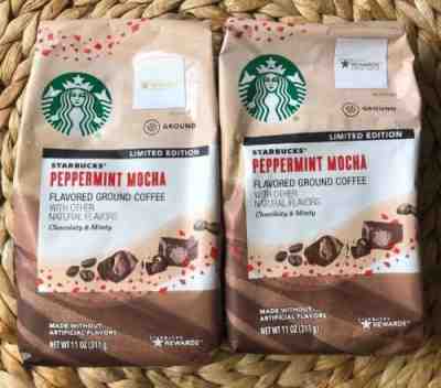 Starbucks Peppermint Mocha Flavored Ground Coffee (2) 11oz. Sealed Bags - Sold on eBay Jul, 10th 2019 for $19.99