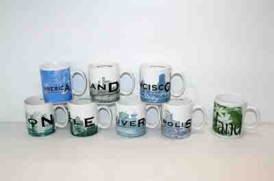 Starbucks Skyline Series & Collector City Mugs Switzerland Seattle Portland ++++ - Sold on eBay Jul, 10th 2019 for $22.72