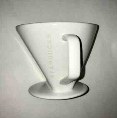 Starbucks Coffee Pour Over Top White Porcelain Cone Drip Filter Holder Sz #4 EUC - Sold on eBay Jul, 10th 2019 for $24.95
