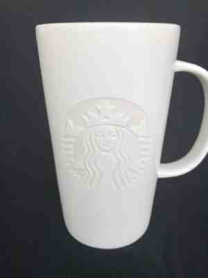  Starbucks 2014 Coffee EMBOSSED SIREN Mug - Matte White 16 OZ Tall Latte Cup  - Sold on eBay Jul, 10th 2019 for $15.00
