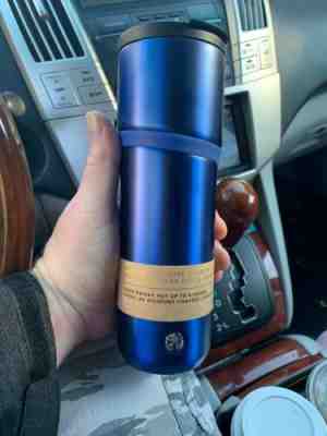 BRAND NEW Starbucks Travel Vacuum Insulated Tumbler Stainless Steel Blue 16oz - Sold on eBay Jul, 10th 2019 for $25.25
