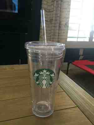 Starbucks 20 oz. Clear Double Wall Cold Cup Tumbler w/ Straw - Sold on eBay Jul, 10th 2019 for $15.00