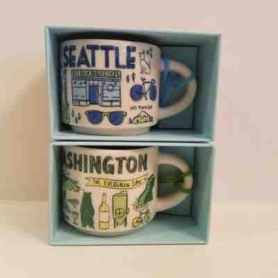 2 Starbucks Seattle and Washington Xmas ornaments demi Mugs Been there series - Sold on eBay Jul, 10th 2019 for $34.95