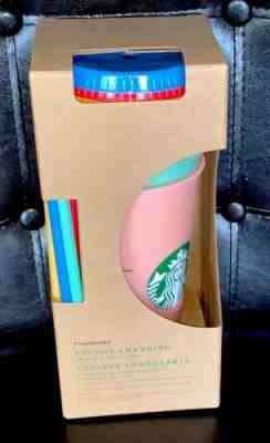 Starbucks Color Changing Reusable Cold Cup Tumblers 5 Pack Cups Lids Straws - Sold on eBay Jul, 10th 2019 for $74.88