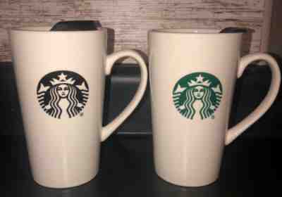 (2) Starbucks Coffee 2018 Travel Tumbler (NEW) 14oz. w/ Lid Green & Black Symbol - Sold on eBay Jul, 10th 2019 for $35.00