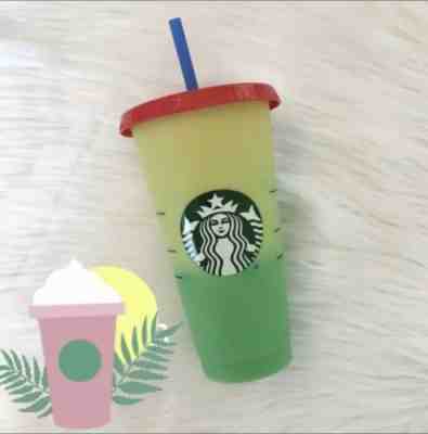 Starbucks COLOR CHANGING Cup Citron Yellow 1 SINGLE Cold Cup 24oz NEW - Sold on eBay Jul, 10th 2019 for $26.00