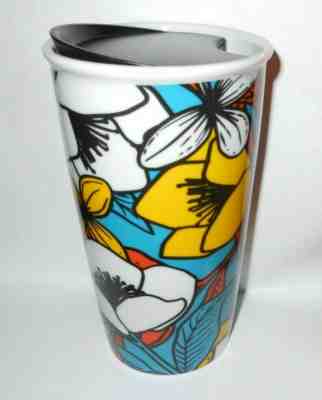 Starbucks Watercolor FLOWERS Ceramic Travel Tumbler To Go Mug Cup 12 FL.oz. - Sold on eBay Jul, 10th 2019 for $22.99
