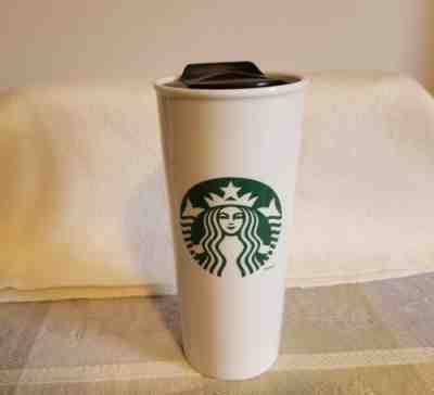 Starbucks Coffee 16 oz. White & Siren 2014 Ceramic To-Go Glass - Sold on eBay Jul, 9th 2019 for $16.00