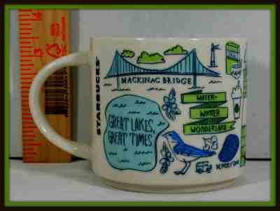 Starbucks Mug Michigan Been There Series 14 oz Great Lakes, Mackinac Bridge etc. - Sold on eBay Jul, 9th 2019 for $19.66